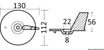 Honda 41107-ZW1-B01ZA 75/125 HP Zinc Fin Anode Ø 113 mm - Osculati 43.291.50