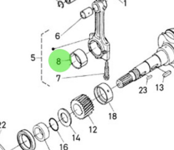 Nanni Diesel 970307337 - Crank Pin Bearing for Crankshaft and Piston Assembly