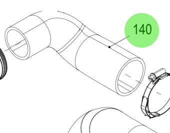 Steyr 2180995-0 - Molded Hose Spare Part for Steyr Engine Cooling and Hose Routing