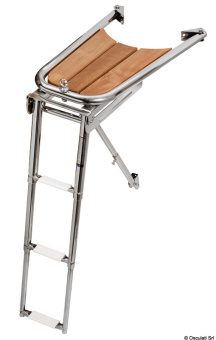 Osculati 48.471.03 - Dolphin Striker AISI 316/teak with 3-Step Ladder