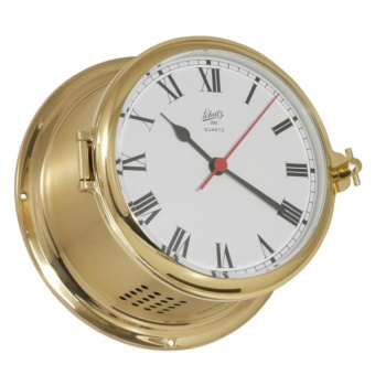 Schatz Clock Quartz Royal Brushed Brass Ø180 mm Roman Numerals