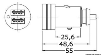 Osculati 14.517.19 - Double USB Plug Type A+C 12/24V 2.4A