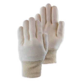 PSP Glove 20-220 Cotton Interlock Ecru Knitwrist, Men Size