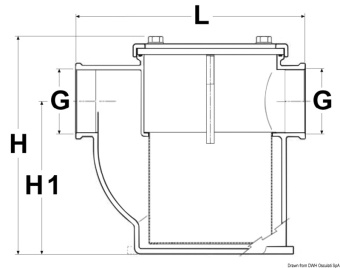 Osculati 17.654.09 - Special water cooling filter nickelplat.RINA 4"