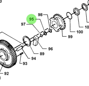 Bukh 522A9706 - Spring Ring for DV36 and DV48 Rear End Rotating Weight and Fuel Lift Pump
