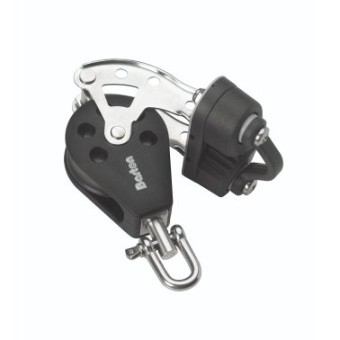 Barton N03511 - Single Swivel Block with Becket and Cam Size 3 45mm – Plain Bearing, Ø45mm Sheave, Max Rope 10mm