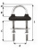 Wichard Watertight U-Bolt - Dia 6 mm - Length: 70 mm - Black