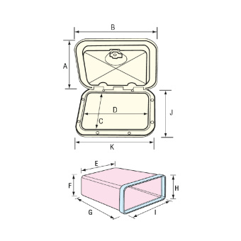Nuova Rade 196363 - Storage Hatch For VHF/RadioCD, 180x285x255mm, White