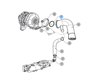 Vetus DM10035 - Gasket between Turbo and Exhaust Elbow VF4.145 VF4.145