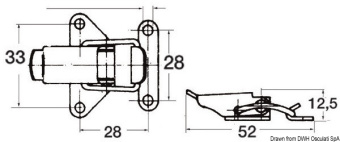 Osculati 38.204.00 - Lever latch for 52 mm stainless steel boxes and doors