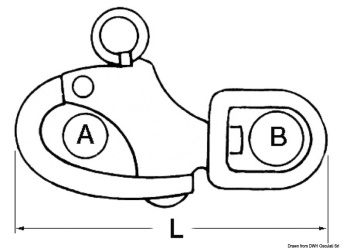 Osculati 09.845.13 - Snap-Shackle Spinnaker Swiv.Eye AISI 316 128 mm