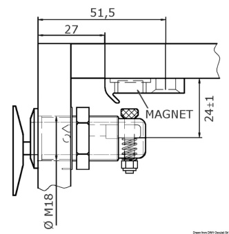 Osculati 38.179.45 - Flush Lock oval Typ A Magnetic
