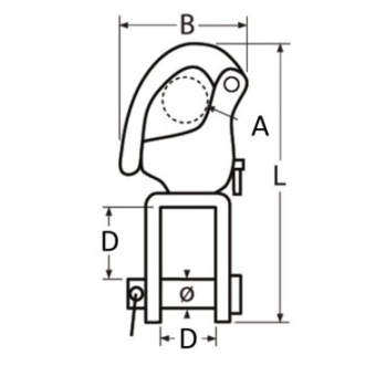 Euromarine Halyard Snap Hook With Clevis Pin A4 - 87mm