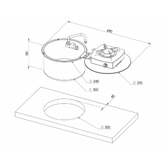 1-burner Folding Hob