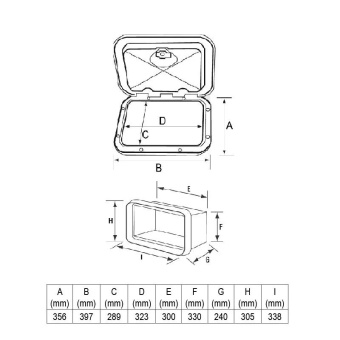 Plastimo 67238 - White Access Hatch Top 459x514