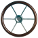 Allpa 6-Spoke Wheel 'Leader Wood' Stainless Steel With Mahogany Rim, Ø550mm, Depth 100mm