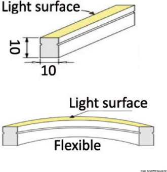 Osculati 13.704.12 - Neon Light Flexible LED Strip 12V Warm White 12W