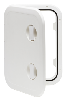 Allpa Plastic Hatch, 315x440mm, 2x Handle, 180°, White