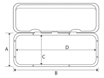 Trem Waterproof ABS Access Hatch White RAL9003 460x510mm