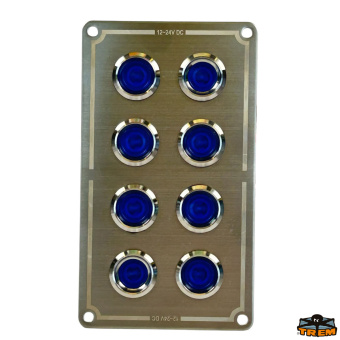 Trem L0608140 - Switch Panel Stainless Steel with 8 Utilities IP65
