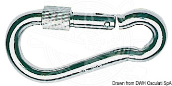 Osculati AISI 316 Stainless Steel Carabine Hooks with Screw Safety Sleeve