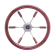 Allpa 6-Spoke Wheel 'Leader Prestige' Stainless Steel With Mahogany Rim And Part Of The Spokes, Ø360mm, Depth 100mm