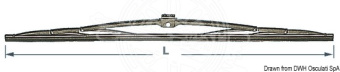Osculati 19.616.60 - Black chromed Stainless Steel wiper blade for Doga 600 mm