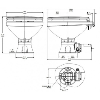 Jabsco WC Jabsco Quiet Flush E2 Regular Freshwater 24V