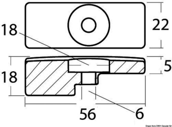 Suzuki 55321-90J01 & Evinrude 5032930 & OMC 60/140 HP 4 ST Aluminium Plate Leg Anode - Osculati 43.903.38