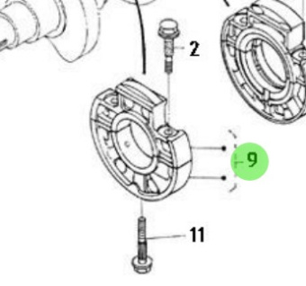 Nanni Diesel 970307468 - Main Bearing Case Assembly for HE Series Engines