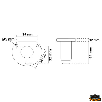 Trem L3832111 - Halogen 360° Pull-Out Flat Mounting Pole Light With Combi 225° Light With Lunar Base Black Color