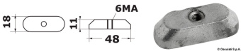 Osculati 43.903.35 - Plate Anode For 6/15 HP 4 Strokes With M6 Thread