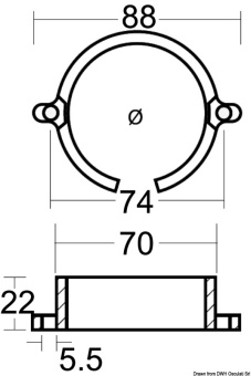 Mercruiser Bravo I 806188A Magnesium Sterndrive Propeller Shaft Bracket Anode - Osculati 43.806.20