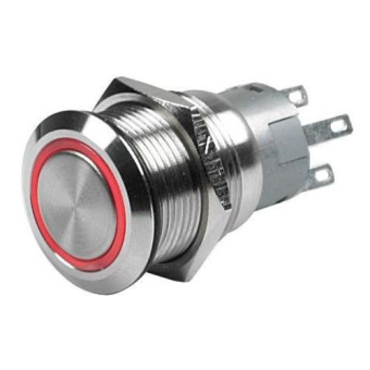 Hella Marine 8HG 958 455-001 - Stainless Steel LED Switches, 12V, Red - Latching