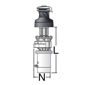 Harken 60.2STEP24H - 60 Electric Self-Tailing Performa™ Winch 2 Speed, 24V, Horizontal 60.2STE Black