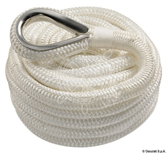Osculati Double Braided Polyester Mooring Line with Stainless Steel Thimble