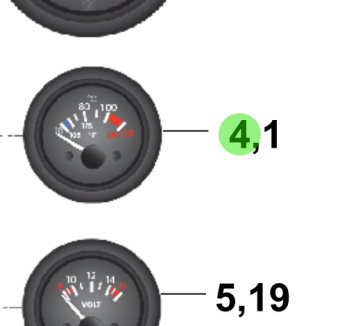 Bukh 00760-5S1G5 - Chrome Coolant Temperature Gauge for R210J and S270J Engines
