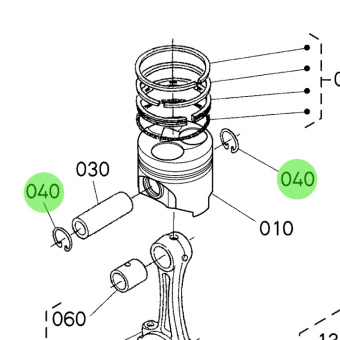 Bukh 16241-2133-0 - Piston Pin Circlip for EPA28 and EPA36 Engines