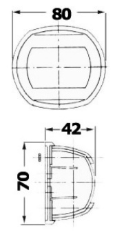 Osculati 11.408.63 - Shpera Compact Navigation Light Bow White RAL 7042