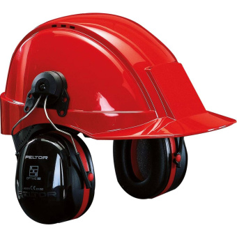 3M H540P3E - Hearing Protector Peltor Optime3 Helmet Mounting Black/Red (SNR 34 dB)