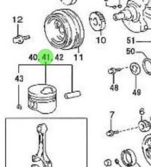 Nanni Diesel 970312140 - Piston Sub-Assembly with Pin for T4.155 and 4.380TDI Engines