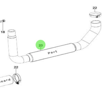 Nanni Diesel 48328277 - Seawater Pump Hose for T4.230 and T4.270 Engines