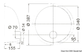 Osculati 50.186.85 - Rund Sink SS, Mirror Polished 387 mm