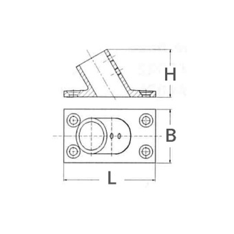 Rectangular Base 60° 25 mm