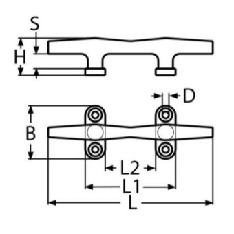 Euromarine Stainless Steel Deck Cleat A4 - 150mm