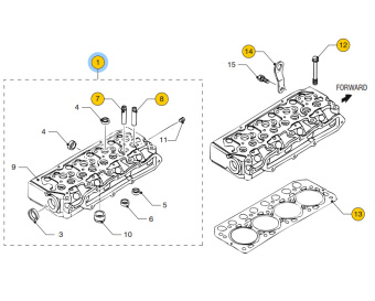 Vetus STM9901 - Cylinder Head for M4.17 (113342 -->) M4.55