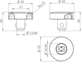 Osculati 39.840.01 - Rapid Lock System - Removable Part Ø 39 x 30 h