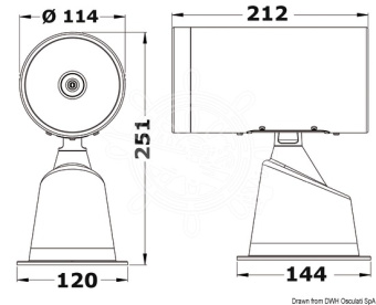 Osculati 13.229.24 - Classic Electrically Controlled Spotlight 24 V Stainless Steel