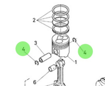 Nanni Diesel 970313013 - Internal Circlip for Crankshaft and Pistons