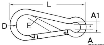 Osculati 09.187.05 - Carabiner Hook AISI 316 5 mm (10 pcs)